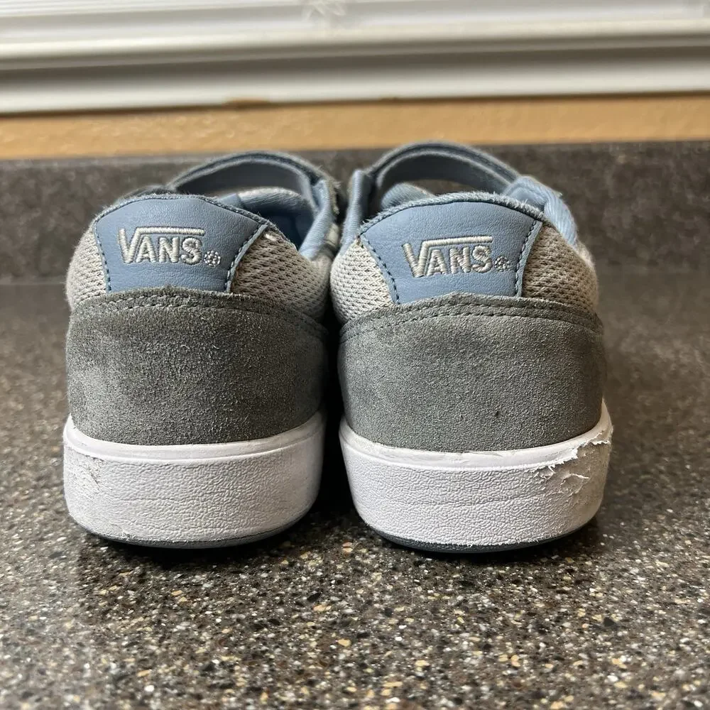 Vans ComfyCush Gray/Blue Suede/Canvas Skate Shoes Snap Womens Sz 7.5 Low Men's 6
